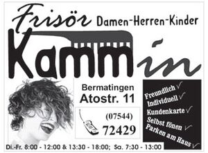 Frisörgeschäft Kamm In
